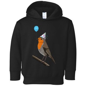 Bird Motif Robin Bird Animal Drawing Birthday Toddler Hoodie