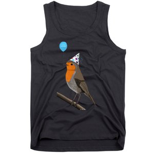 Bird Motif Robin Bird Animal Drawing Birthday Tank Top