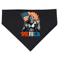 Bigfoot Merica Rock American Flag Patriotic USA-Made Doggie Bandana