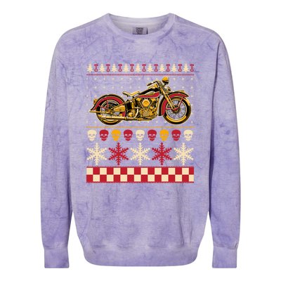 Biker Motorcycle Rider Style Ugly Great Gift Colorblast Crewneck Sweatshirt