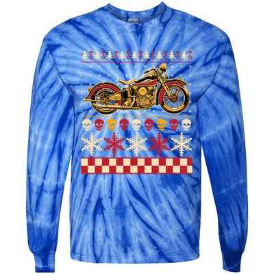 Biker Motorcycle Rider Style Ugly Great Gift Tie-Dye Long Sleeve Shirt