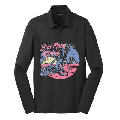 Bad Moon Rising Moon Silk Touch Performance Long Sleeve Polo