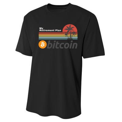 Bitcoin My Retirement Plan Crypto Gift Blockchain BTC Trader Performance Sprint T-Shirt