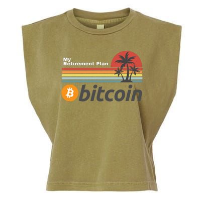 Bitcoin My Retirement Plan Crypto Gift Blockchain BTC Trader Garment-Dyed Women's Muscle Tee