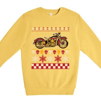 Biker Motorcycle Rider Style Ugly Sweater Gift Premium Crewneck Sweatshirt