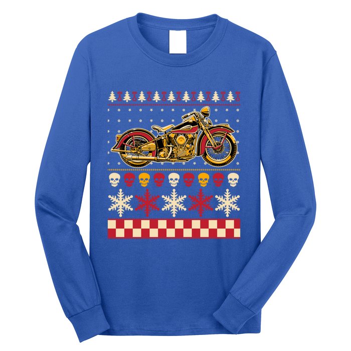 Biker Motorcycle Rider Style Ugly Sweater Gift Long Sleeve Shirt