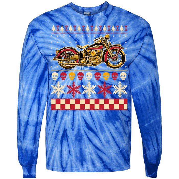 Biker Motorcycle Rider Style Ugly Sweater Gift Tie-Dye Long Sleeve Shirt