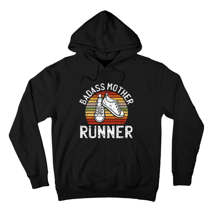 Badass Mother Runner Running Retro Sport Fitness Workout Hoodie