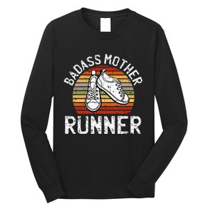 Badass Mother Runner Running Retro Sport Fitness Workout Long Sleeve Shirt