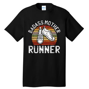 Badass Mother Runner Running Retro Sport Fitness Workout Tall T-Shirt