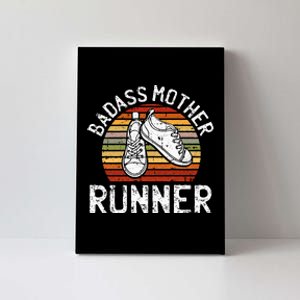 Badass Mother Runner Running Retro Sport Fitness Workout Canvas