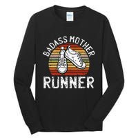 Badass Mother Runner Running Retro Sport Fitness Workout Tall Long Sleeve T-Shirt