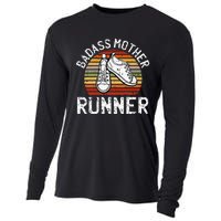 Badass Mother Runner Running Retro Sport Fitness Workout Cooling Performance Long Sleeve Crew