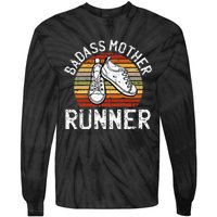 Badass Mother Runner Running Retro Sport Fitness Workout Tie-Dye Long Sleeve Shirt