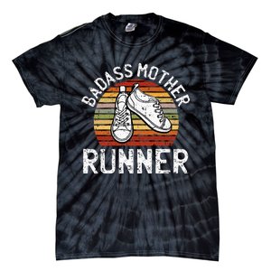 Badass Mother Runner Running Retro Sport Fitness Workout Tie-Dye T-Shirt