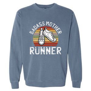 Badass Mother Runner Running Retro Sport Fitness Workout Garment-Dyed Sweatshirt