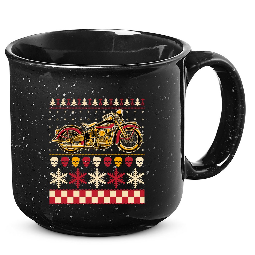 Biker Motorcycle Rider Style Ugly Sweater Gift 15oz Campfire Ceramic Mug