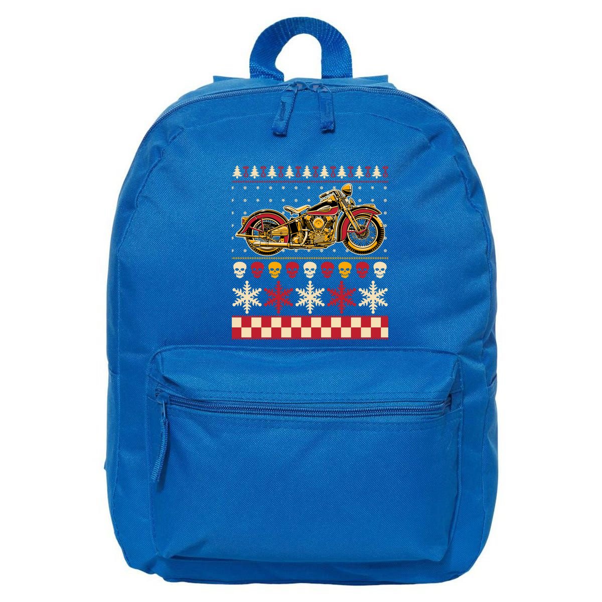 Biker Motorcycle Rider Style Ugly Sweater Gift 16 in Basic Backpack