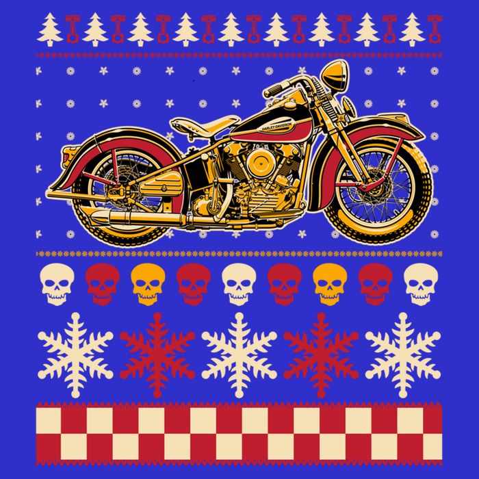 Biker Motorcycle Rider Style Ugly Sweater Gift 16 in Basic Backpack