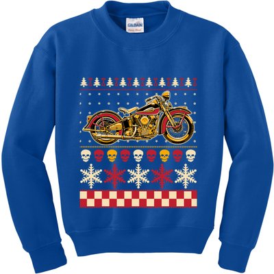 Biker Motorcycle Rider Style Ugly Sweater Gift Kids Sweatshirt