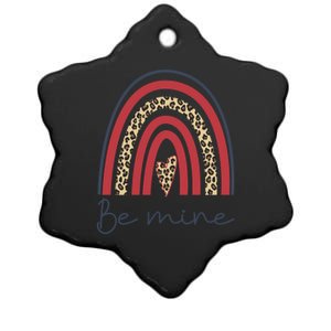 Be Mine Rainbow Valentines Day And Leopard Print Gift Ceramic Star Ornament