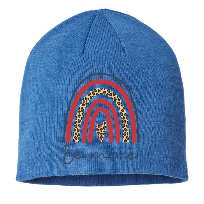 Be Mine Rainbow Valentines Day And Leopard Print Gift Sustainable Beanie