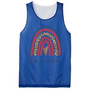 Be Mine Rainbow Valentines Day And Leopard Print Gift Mesh Reversible Basketball Jersey Tank