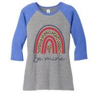 Be Mine Rainbow Valentines Day And Leopard Print Gift Women's Tri-Blend 3/4-Sleeve Raglan Shirt