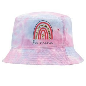 Be Mine Rainbow Valentines Day And Leopard Print Gift Tie-Dyed Bucket Hat