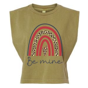 Be Mine Rainbow Valentines Day And Leopard Print Gift Garment-Dyed Women's Muscle Tee