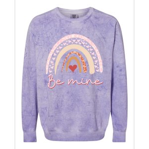 Be Mine Rainbow Valentines Day And Leopard Print Gift Colorblast Crewneck Sweatshirt