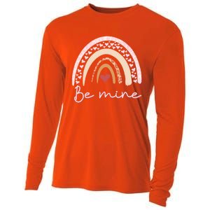 Be Mine Rainbow Valentines Day And Leopard Print Gift Cooling Performance Long Sleeve Crew