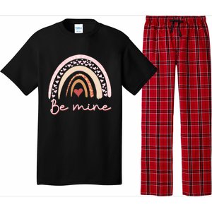 Be Mine Rainbow Valentines Day And Leopard Print Gift Pajama Set