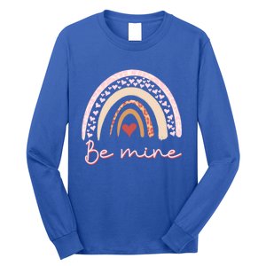 Be Mine Rainbow Valentines Day And Leopard Print Gift Long Sleeve Shirt