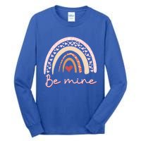 Be Mine Rainbow Valentines Day And Leopard Print Gift Tall Long Sleeve T-Shirt