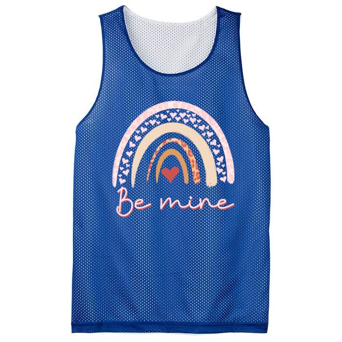 Be Mine Rainbow Valentines Day And Leopard Print Gift Mesh Reversible Basketball Jersey Tank