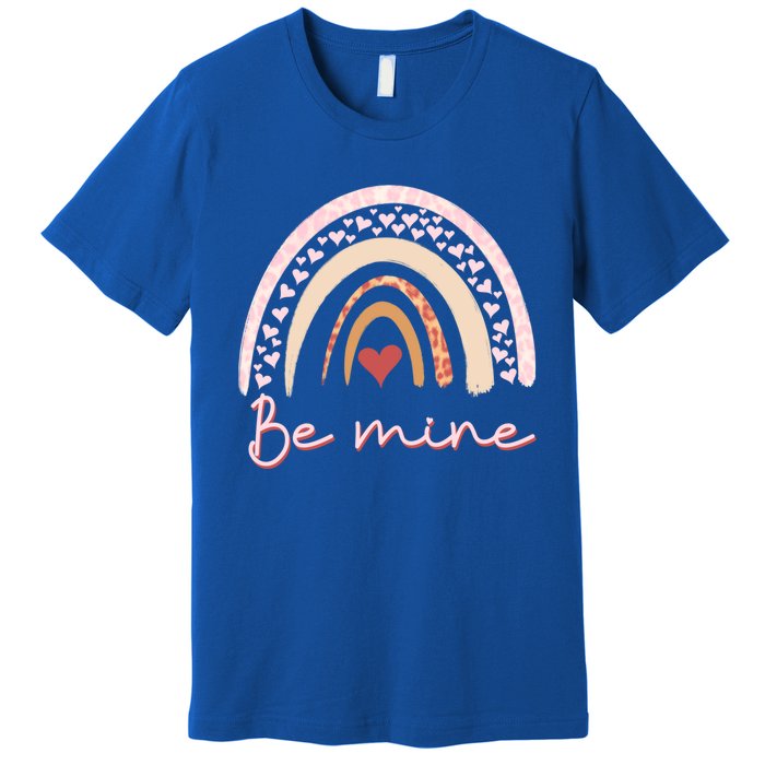 Be Mine Rainbow Valentines Day And Leopard Print Gift Premium T-Shirt