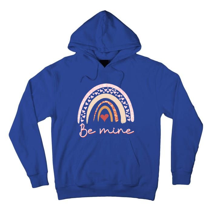 Be Mine Rainbow Valentines Day And Leopard Print Gift Tall Hoodie