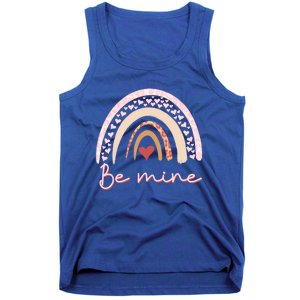 Be Mine Rainbow Valentines Day And Leopard Print Gift Tank Top