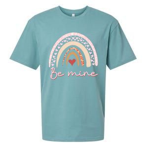 Be Mine Rainbow Valentines Day And Leopard Print Gift Sueded Cloud Jersey T-Shirt