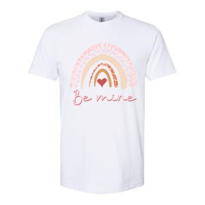 Be Mine Rainbow Valentines Day And Leopard Print Gift Softstyle CVC T-Shirt