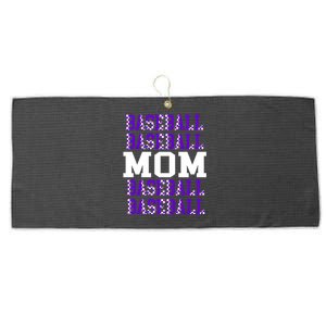 Baseball Mom Repeating Purple White Sports Mom Gift Large Microfiber Waffle Golf Towel