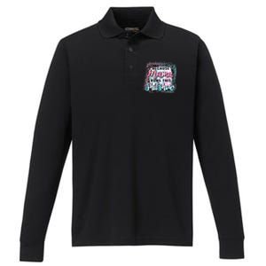 Because Mama Runs This Shitshow Mom Life Leopard Mom Mother's Day Performance Long Sleeve Polo