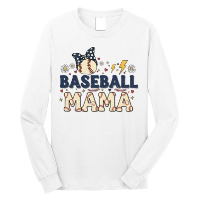 Baseball Mama Retro Long Sleeve Shirt