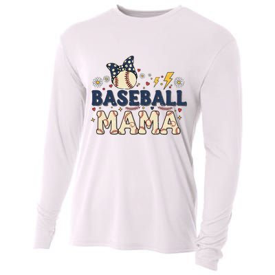 Baseball Mama Retro Cooling Performance Long Sleeve Crew