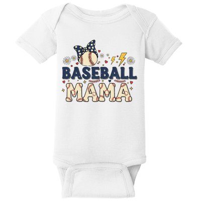 Baseball Mama Retro Baby Bodysuit