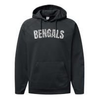 B.E.N.G.A.L.S Mascot Retro Sports Name Design Performance Fleece Hoodie