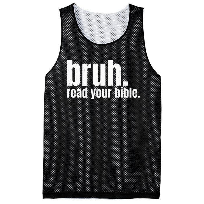 Bruh Meme Read Your Bible God Funny Modern Christian Church Mesh Reversible Basketball Jersey Tank