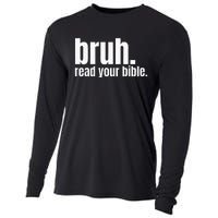 Bruh Meme Read Your Bible God Funny Modern Christian Church Cooling Performance Long Sleeve Crew