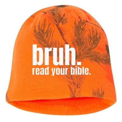 Bruh Meme Read Your Bible God Funny Modern Christian Church Kati - Camo Knit Beanie